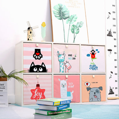 2020 Cartoon Toy Storage Box  Folding Storage Bins Wardrobe Drawer Organizer Clothes Storage Basket Kids Toys Organizer