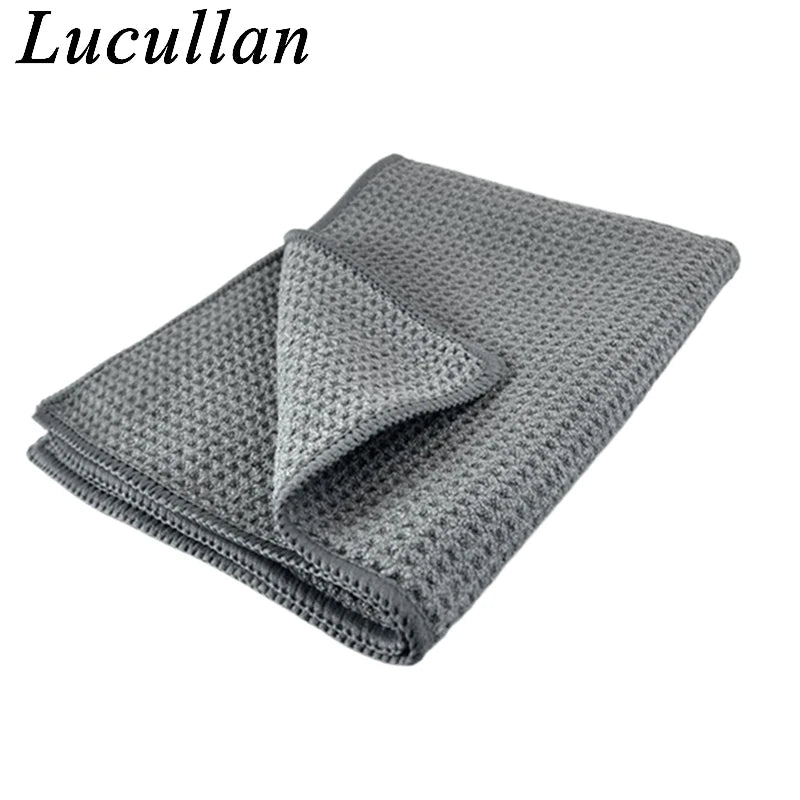 Lucullan Magic Power Super Absorbancy Waffle Weave Cloth 30X40CM 380GSM Microfiber Towels for Glass Paint and Interior