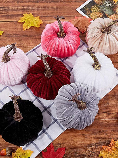 Simulated Vegetables Velvet Pumpkins Exquisite Soft Artificial Pumpkin Thanksgiving Home Decor Halloween Party Decoration