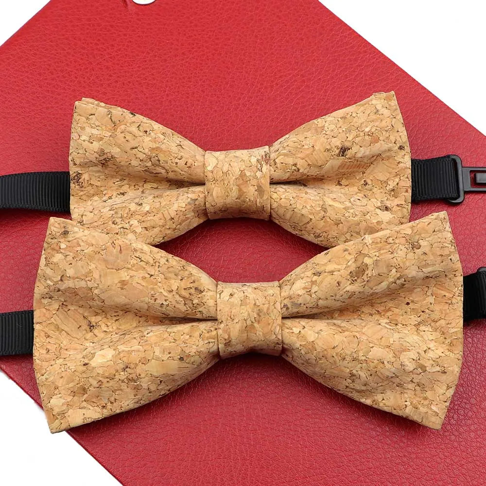 Fashion New Cork Wood Parent-Kid Bowtie Sets Fancy Adjustable Butterfly Handmade Bow Tie Wedding Party Neckwear Family Accessory