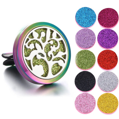 New Aromatherapy Jewelry Car Perfume Air Freshener Car Clip Tree of Life Aroma Essential Oil Diffuser Necklace Locket Pendants