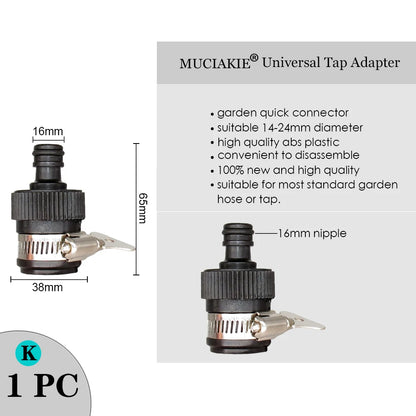 MUCIAKIE Variety Style Garden Tap 1/2" 3/4" Male Female Thread Nipple Joint 1/4" Hose Quick Connector Irrigation Water Splitters