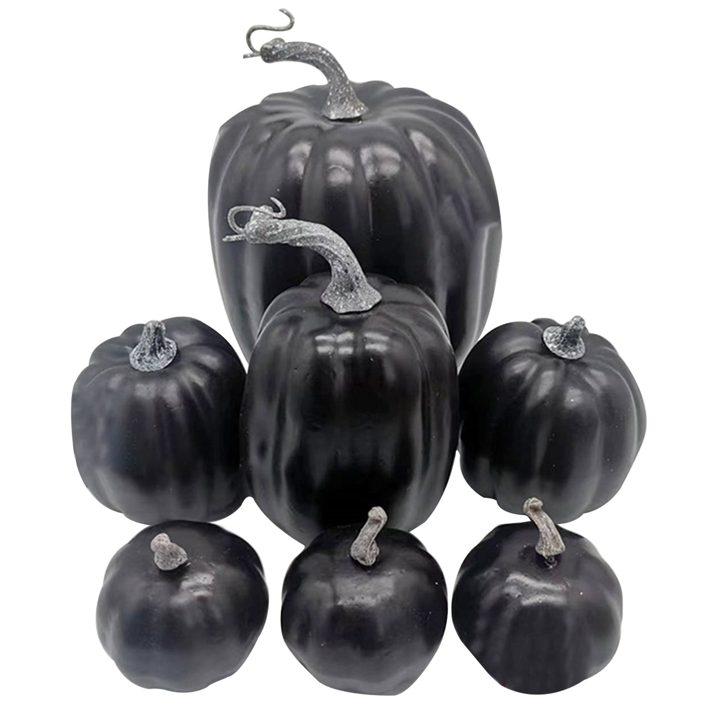 7pcs Artificial Pumpkin Mold White Yellow Halloween Thanksgiving Autumn Harvest Pumpkin Props for Home Halloween Decoration