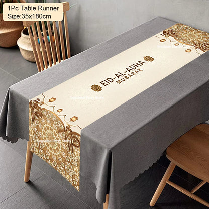 Ramadan Decoration Table Runner EID Mubarak Decor for Home Tablecloth Ramadan Kareem Islamic Muslim Party Eid Al Adha