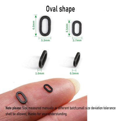 [ 30PCS] Flat Round Matt Black O Ring Carp Fishing Rig Terminal End Tackle Accessory 2mm 2.5mm 3.1mm Tippet Rig Ring