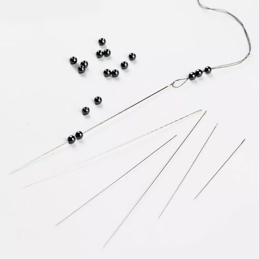 JHNBY 30PCS Stainless Steel Beading Needles for Beads Threading String Tambour/Jewelry Bracelet Necklace Making Tools Pins DIY