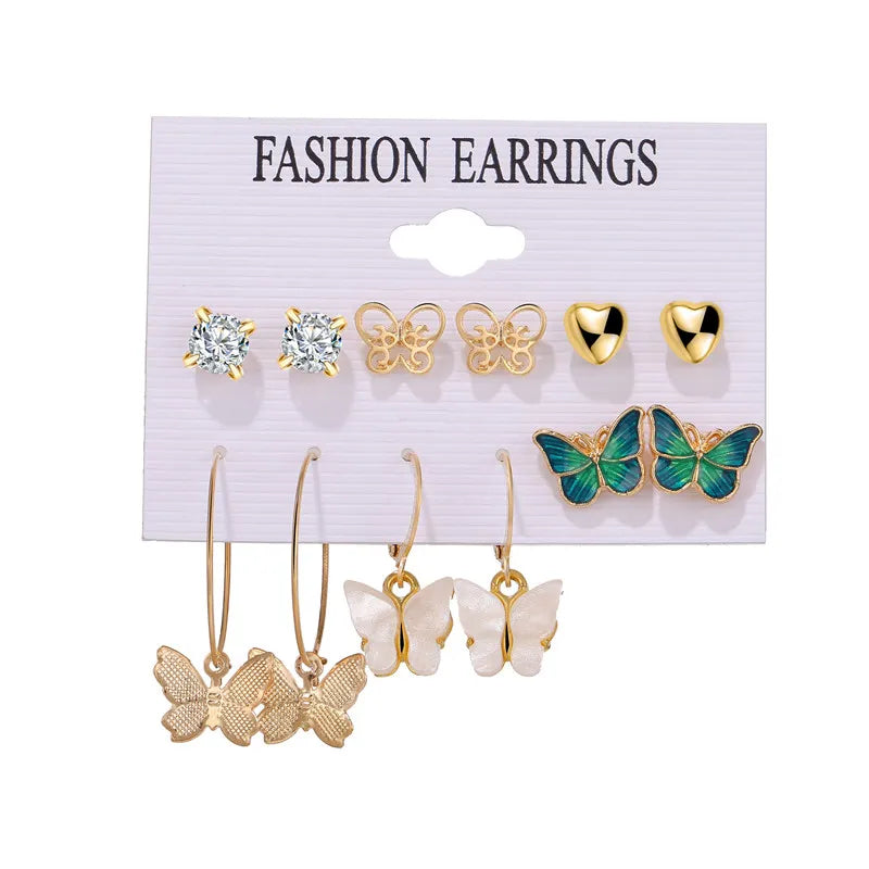 17KM Vintage Tassel Acrylic Earrings for Women Bohemian Earrings Set Big Dangle Drop Earring 2020 Brincos Female Jewelry