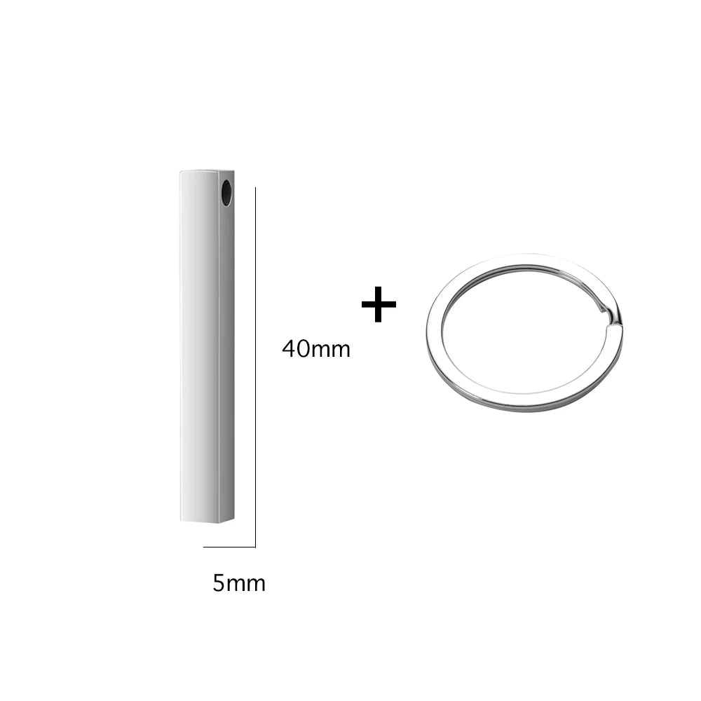 Custom Phone Number Logo Name Keychain Women Men Car Key Ring Laser Engraveing Key Chain Stainless Steel Personalized