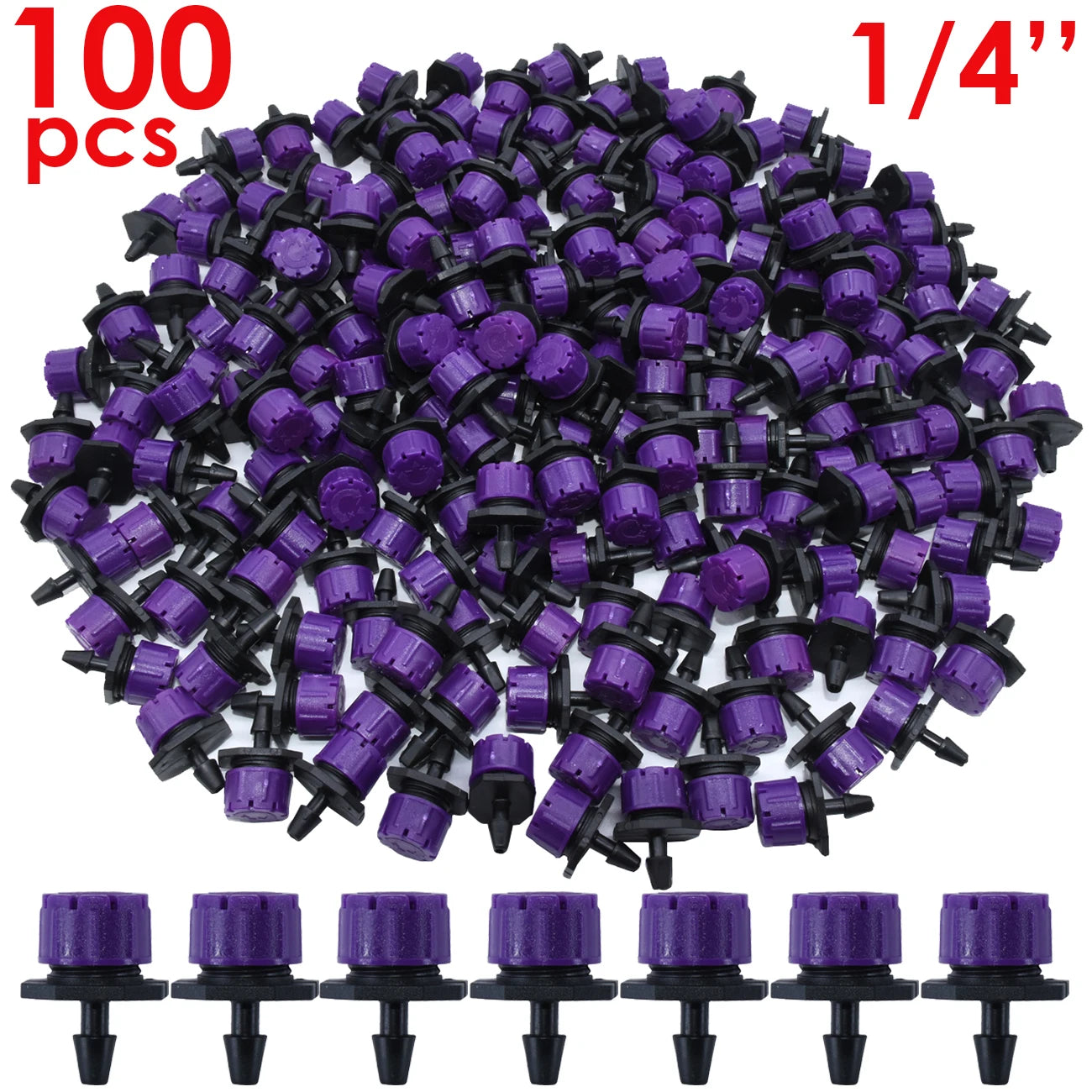 30-500pcs Adjustable 1/4 Irrigation Misting Dripper Sprinkler Emitter Micro Drip Garden Watering Tool Balcony Yard Greenhouse