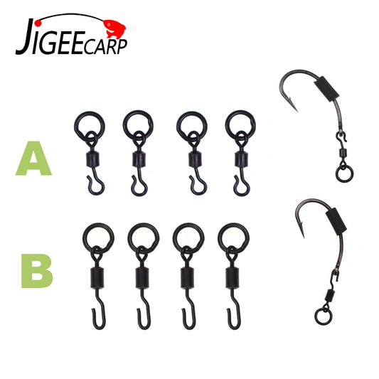 JIGEECARP 10/25pcs Carp Fishing Spinner Swivel for Ronnie Rig Quick Change Swivel Connector Carp Coarse Fishing Terminal Tackle