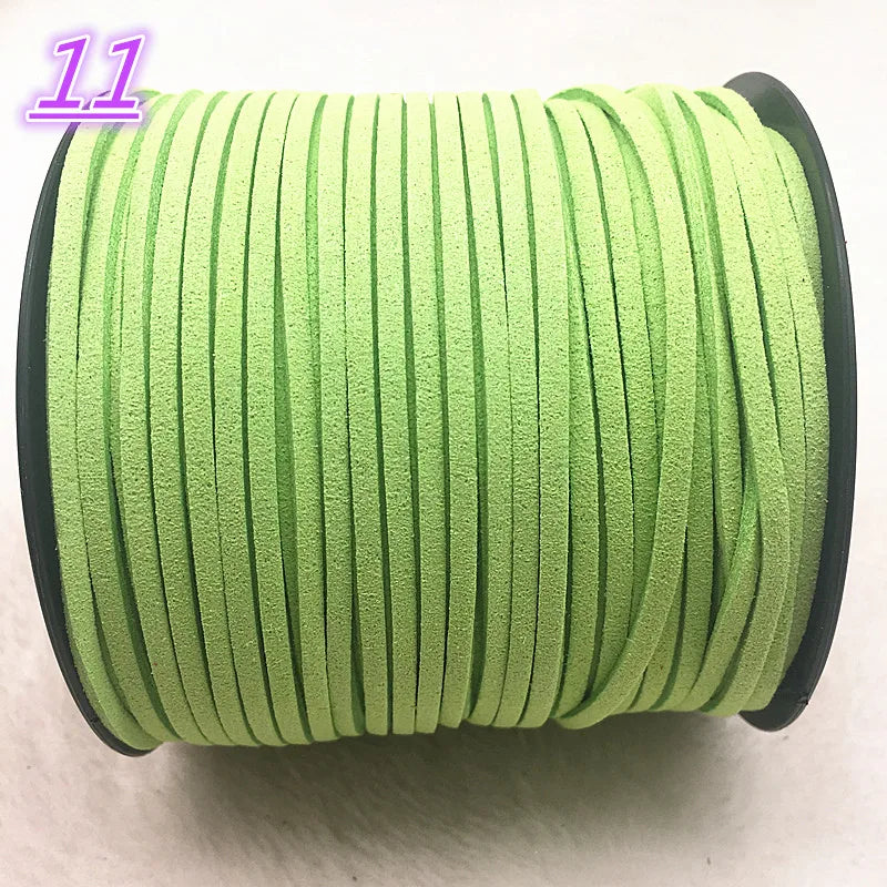 NEW 5yards/Lot 3mm Double Sided Suede Braided Cord Korean Velvet Leather Handmade Beading Bracelet Jewelry String