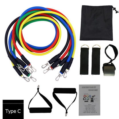 YOUGLE 11pcs/Set Pull Rope Fitness Exercises Resistance Bands Latex Tubes Pedal Excerciser Body Training Workout Yoga