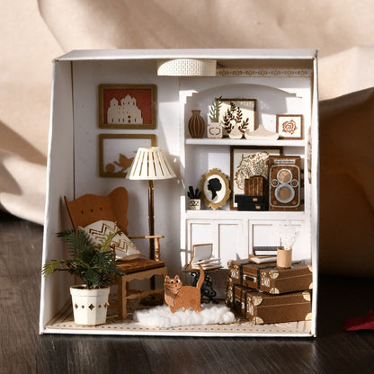 Doll House Furniture Diy Miniature 3D Wooden Miniaturas Dollhouse Toys for Children Birthday Casa Kitten Diary H013