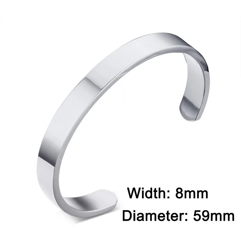 ZORCVENS Women and Men 8mm Width Surface Bracelet Bangle Stainless Steel Bracelet Men Silver Color/Gold/Black/Rose Gold 4 Color