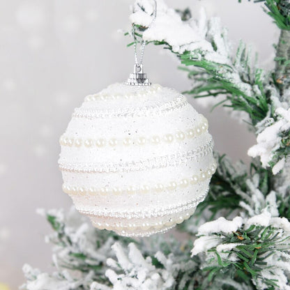 8cm Gold Foam Pearl Christmas Balls Ornament Shatterproof Hanging Christmas Tree Ball Xmas Decorations Navidad Noel
