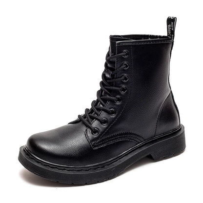Soft Split Leather Women White Ankle Boots Female Autumn Winter Shoes Woman Punk Motorcycle Boots Spring Winter 35-44