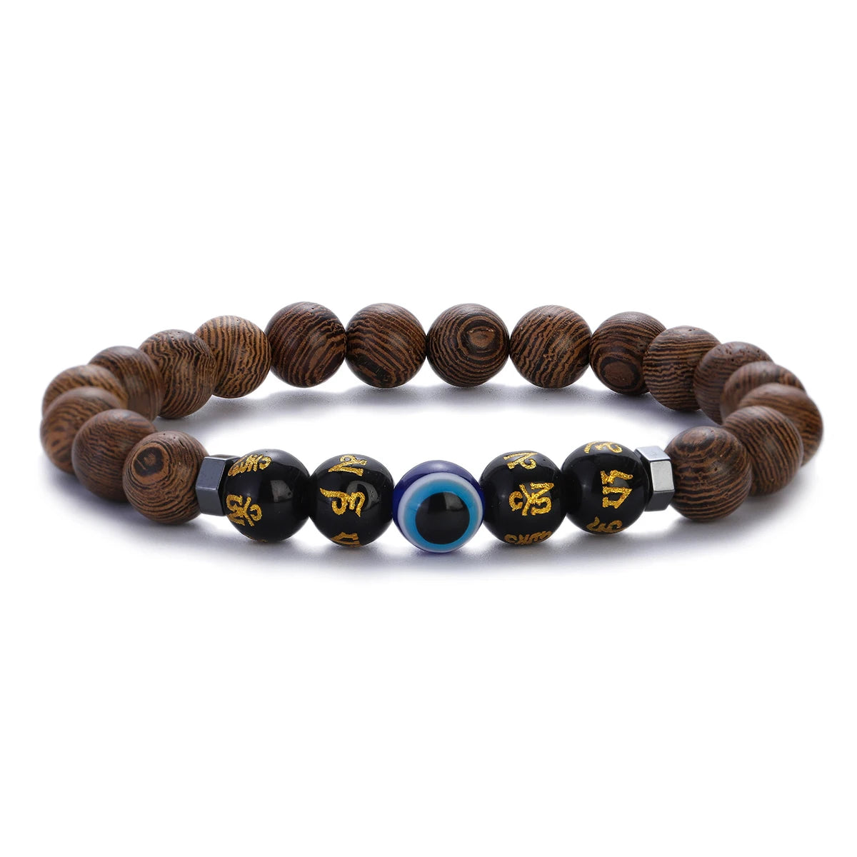 8mm New Natural Wood Beads Bracelets Men Black Ethinc Meditation White Bracelet Women Prayer Jewelry Yoga Bracelet Homme