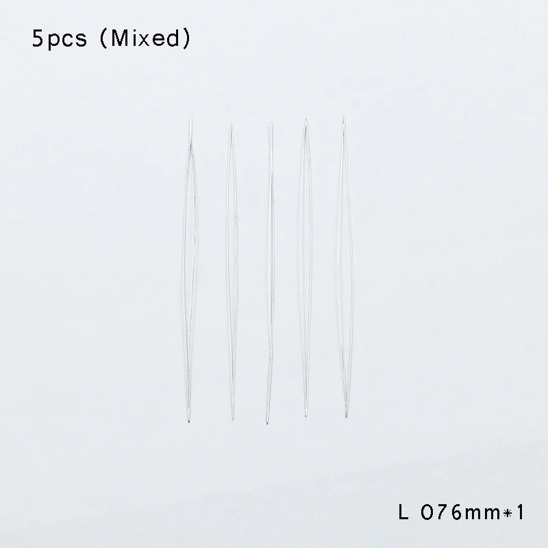 BTFBES 5pcs Central Opening Jewelry Beading Needles Stainless Steel Pins Jewelry Bracelets Handmade Making Beads DIY Accessories