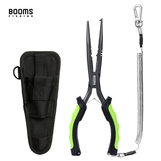 Booms Fishing F03 Fisherman's Fishing Pliers 23cm Long Nose Hook Remover Tools Stainless Steel Line Cutter Scissors