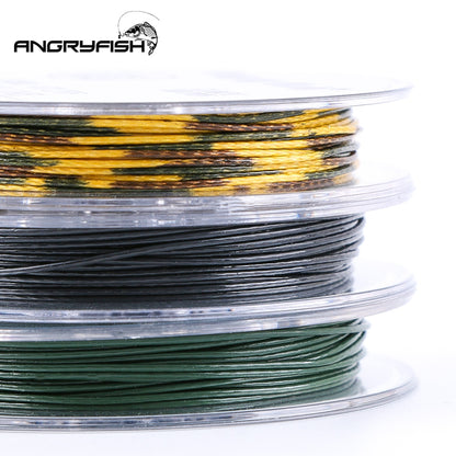 Angryfish 15m Carp Fishing Line Coated Hook Link 15LB 25LB 35LB