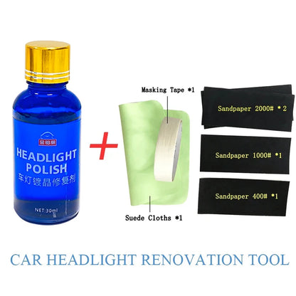 News 30ML Car Headlight Repair Coating Solution Repair Kit Oxidation Rearview Coating Headlight Polishing Anti-Scratch Liquid