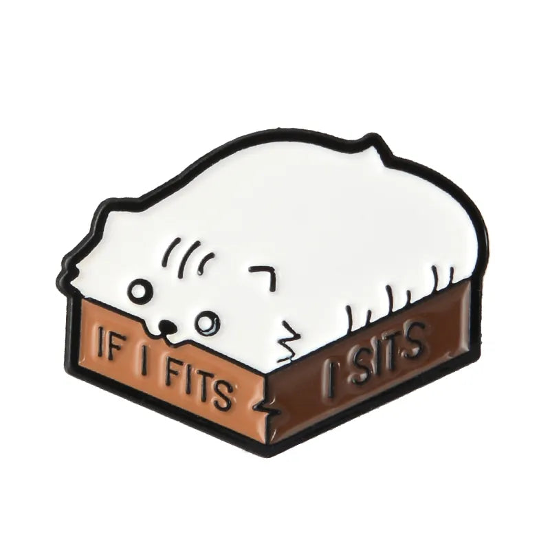 Meow Cat Kindergarten Enamel Pins Box Kitten Hugging Cats Badge Custom Brooch Bag Clothes Lapel Pin Cartoon Animal Jewelry