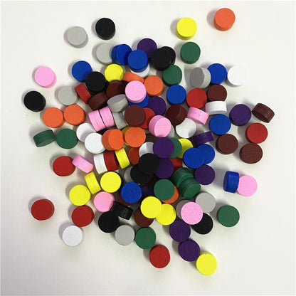 100Pcs Diameter 10*5MM Pawn Wooden Game Pieces Colorful Pawn/Chess for Board Game/Educational Games Accessories
