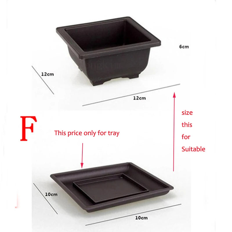 Imitation Tray for Imitation Plastic Rectangle Flower Pots Tray Suitable S & M & L Imitation Purple Sand Balcony Flower Pots 1p
