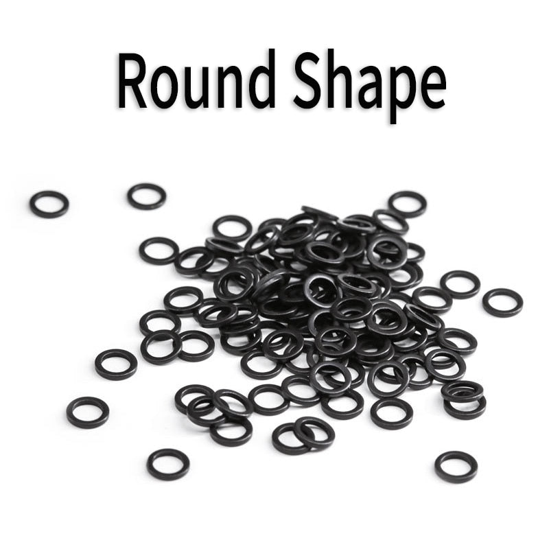 [ 30PCS] Flat Round Matt Black O Ring Carp Fishing Rig Terminal End Tackle Accessory 2mm 2.5mm 3.1mm Tippet Rig Ring