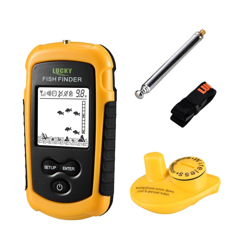 LUCKY FFW1108-1& FFCW1108-1 Fish Finder Portable Echo Sounder Wireless Range 400feet(120m) Electronic Fishing Tackle