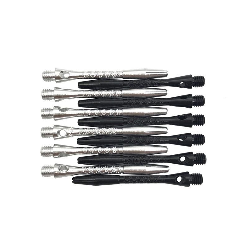 Yernea High-Quality 6Pcs/Lot Darts Shaft Aluminium Alloy Material 45mm Shafts Silvery White and Black Two Colour