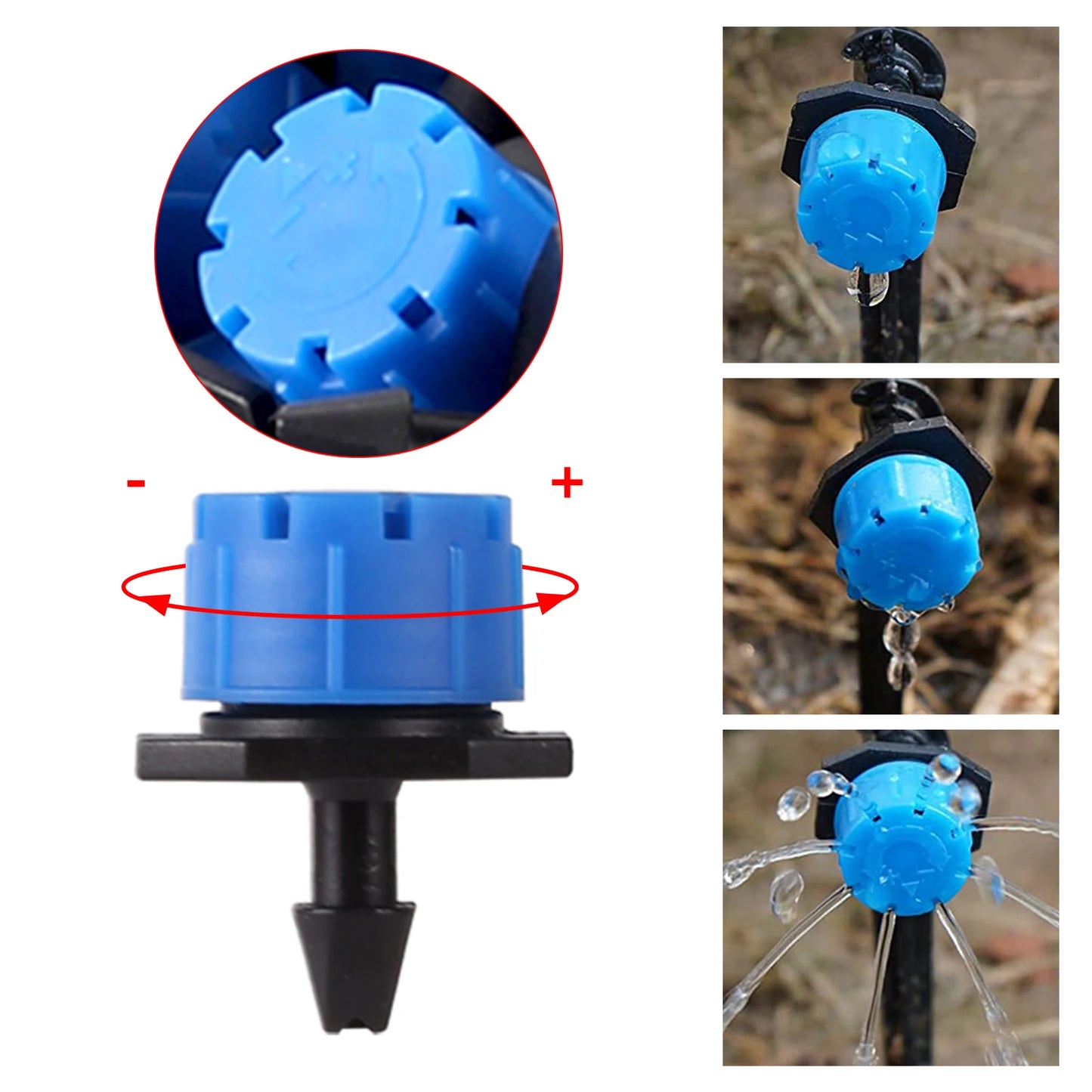 Adjustable 8 Hole Drippers 1/4'' Micro Drip Sprinkler Emitter Garden Irrigation Nozzle Balcony Yard Greenhouse Watering Tool