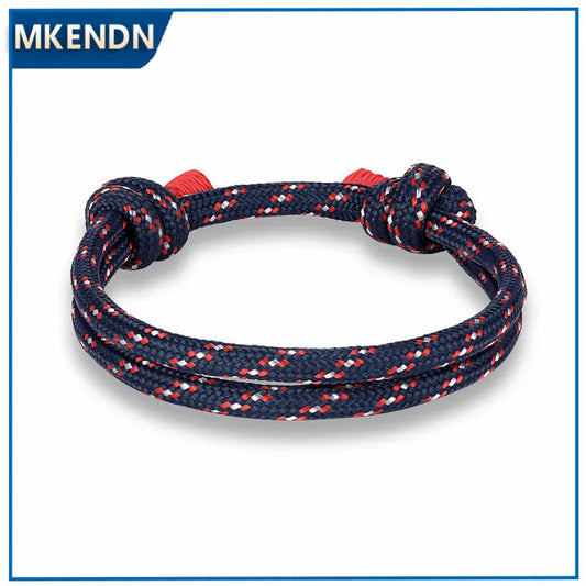 MKENDN New Arrival High Quality Braided Rope Multi-Layer Survival Bracelets Men Trendy Simple Coloful Male Braid Anklets Women