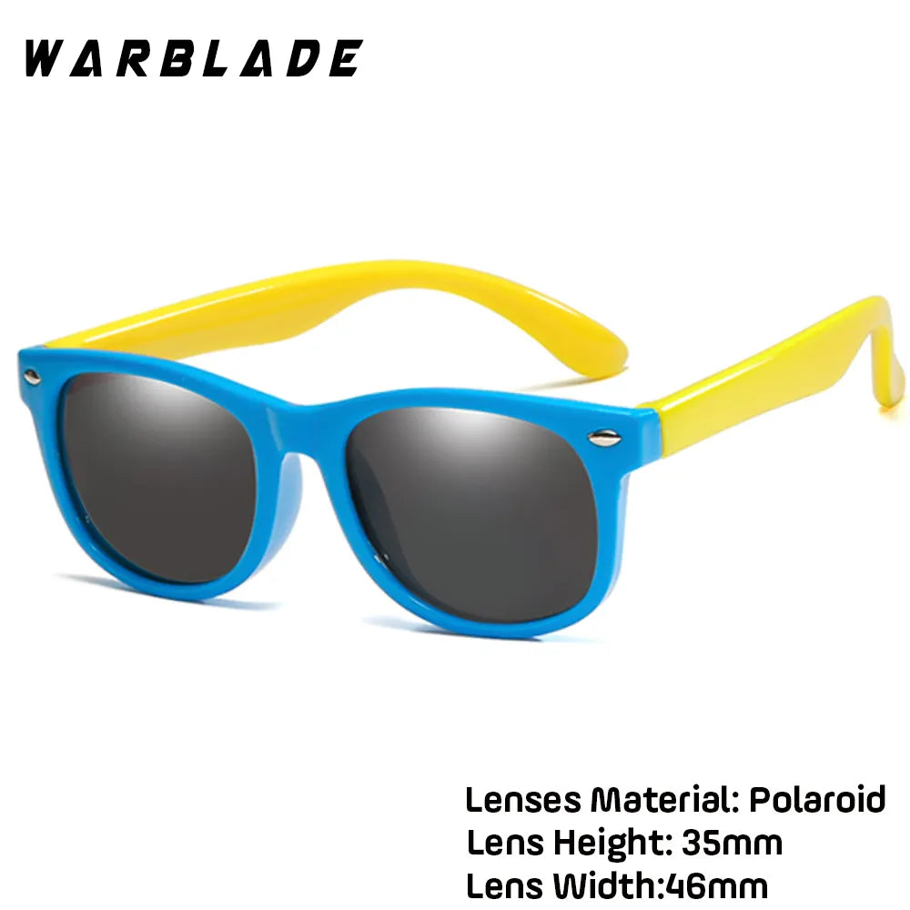 WarBlade Fashion Kids Sunglasses Children Polarized Sun Glasses Boys Girls Glasses Silicone Safety Baby Shades UV400 Eyewear
