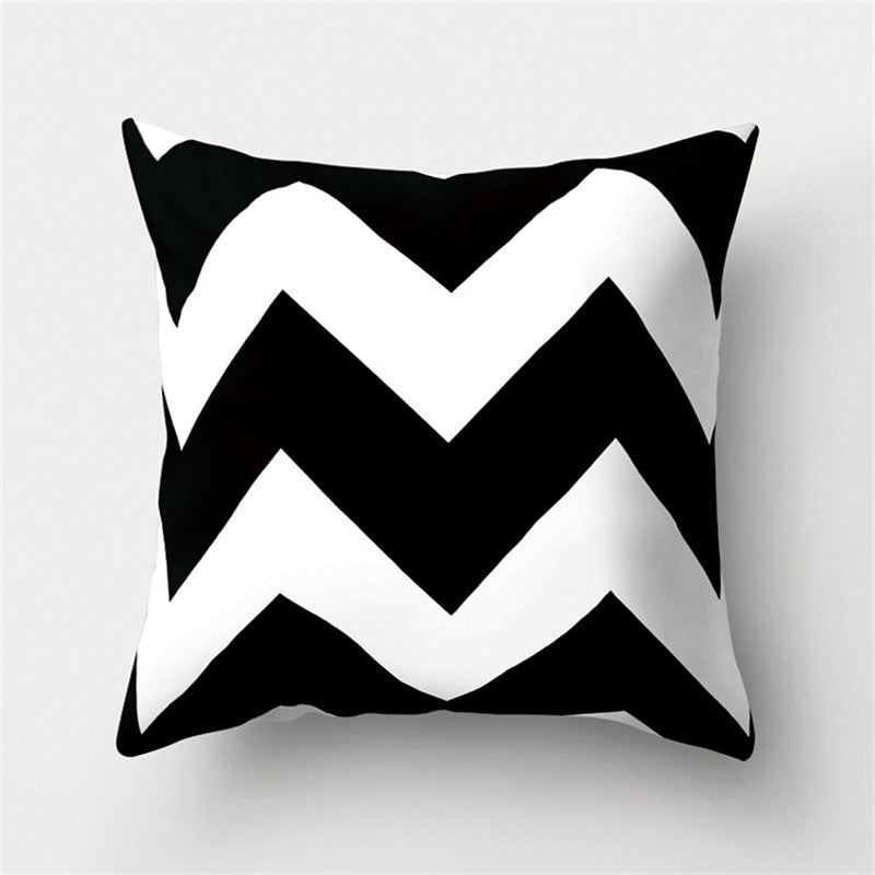 45x45cm Black White Geometric Cushion Cover Car Pillowcase Sofa Cushions Decorative Pillowcover Home Decor Pillow Cases