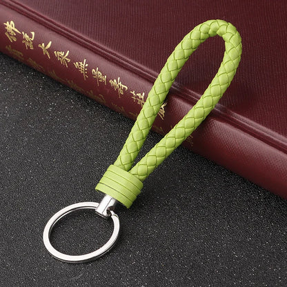 Handmade Knitted Rope Making Leather Rope Keychain for Women Men Rope for Hanging Bags Key Chain Porte Clef Chaveiro Keychains