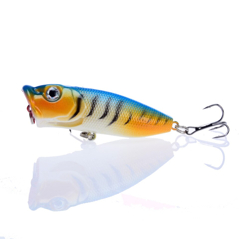 Hot 1pcs Fishing Lures 6.5cm/12g Topwater Popper Bait 5 Color Hard Bait Artificial Wobblers Plastic Fishing Tackle With 6# Hooks
