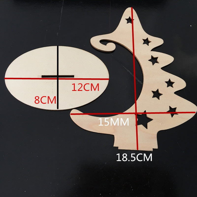 Wood Slices With Stand Natural Unfinished Christmas Wooden Tree Star Crafts for