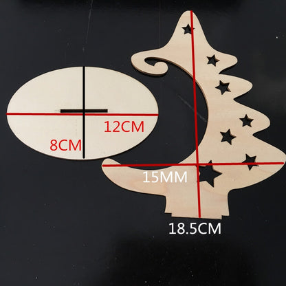 Wood Slices With Stand Natural Unfinished Christmas Wooden Tree Star Crafts for
