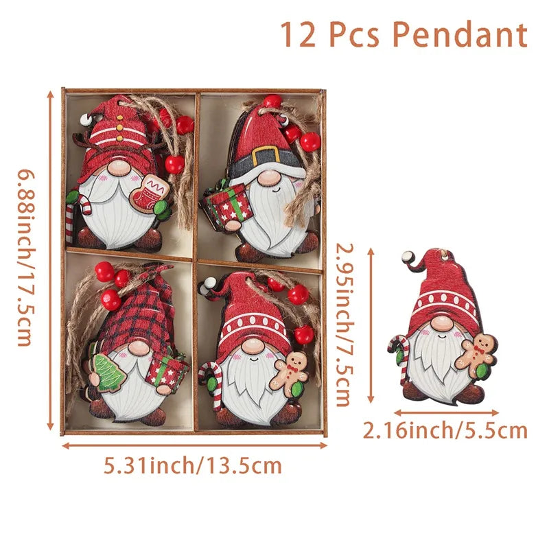 Wooden Christmas Pendant Merry Christmas Decor for Home 2023 Navidad Ornaments C