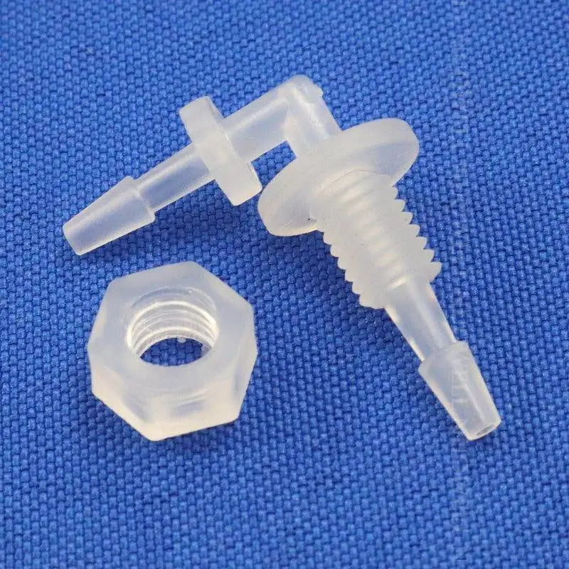 5~200pcs M6 M8 G1/8~g1/2 Thread to 2-12mm PP Bulkhead Union Elbow Connectors Hex Nut Aquarium Fish Tank Air Pump Hose Connector
