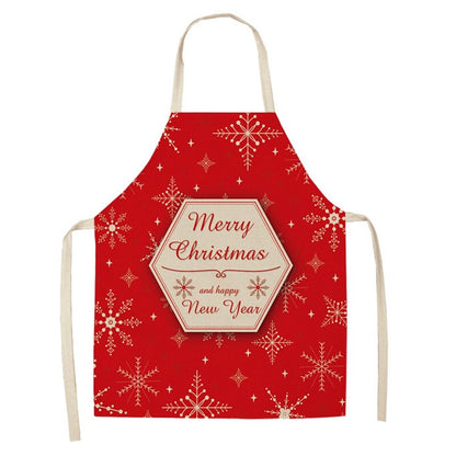 Linen Merry Christmas Apron Christmas Decorations for Home Kitchen Accessories Natal Navidad 2023 New Year Christmas