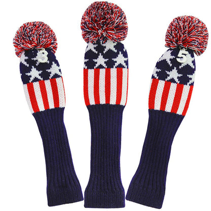 Golf 3pcs/Set Knitted Pom Pom Sock Covers 1-3-5 Golf Wood Headcover for Golf Dirver/Fairway Golf Club Headcovers