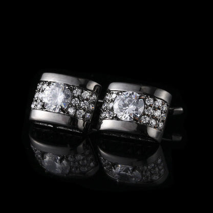 1Pair Rhinestone Mens Cufflinks Shirt Cuff Links Wedding Party