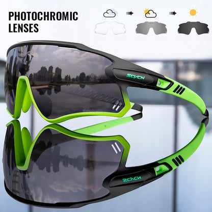SCVCN Photochromic Bicycle Glasses Men’s Women Sports Runing Cycling Sunglasses UV400 Fishing Eyewear Mtb Bike Bicycle Goggles