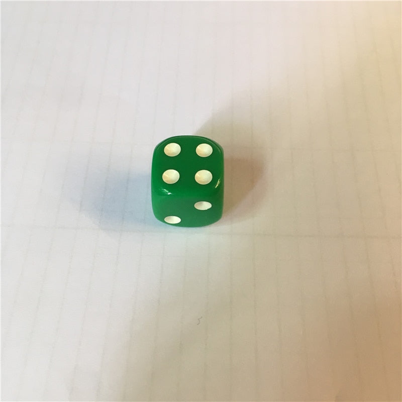 10Pcs High Quality 16mm Multi Color Six Sided Spot D6 Playing Games Opaque Point Dice for Bar Pub Club Party Board Game