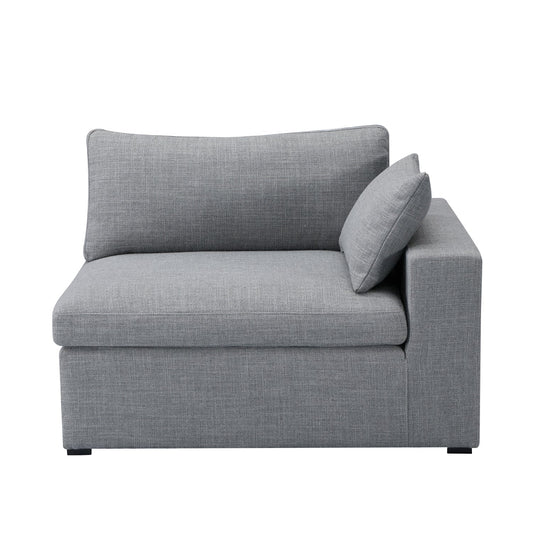 Inès Sofa - 1-Seater Single Module With Left Arm - Grey Fabric