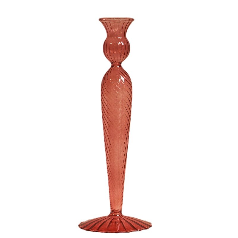 Red Glass Candle Holders Taper Candle Stand Christmas Candle Holder Candlestick Holder Christmas Decor Green Glass