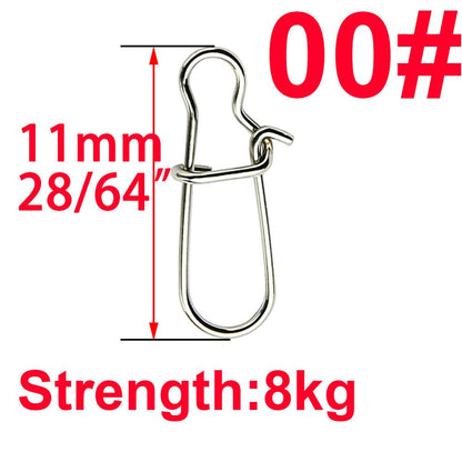 50pcs/Box Stainless Steel Fishing Connector Hooked Snap  Barrel Swivel Hook Lure Carp Tool Accessories Goods for Fishing