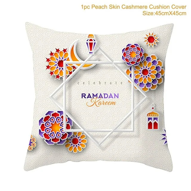 Ramadan MUBARAK Cushion Cover Eid Mubarak Decoration Islamic Muslim Party Favors Islam Eid Al Adha Ramadan Kareem 45x45cm